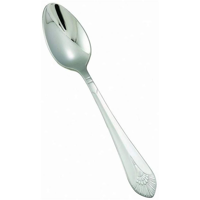 Winco 0031-03, 7.56" Peacock Extra Heavy 18-8 Stainless Steel Dinner Spoon, Classic Old Fashioned Soup Spoons, 12/Pack, 1 of 4
