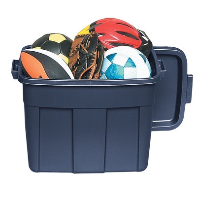 Roughneck 18 Gallon Dark Indigo Plastic Stackable Storage Totes