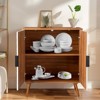 KTMBDW Accent Cabinet with 2 Doors, Pattern Carving Sideboard Buffet with Storage, Wood Credenza for Entryway, Living Room, Kitchen, Dining Room - 3 of 4