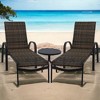 Courtyard Casual Santa Fe Wicker 3 pc Chaise Lounge Set  Includes one 20" End Table and two Chaise Loungers - 2 of 4