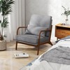 Costway 1/2 PCS Modern Accent Chair Upholstered Leisure Armchair with Rubber Wood Armrests & Legs - 4 of 4
