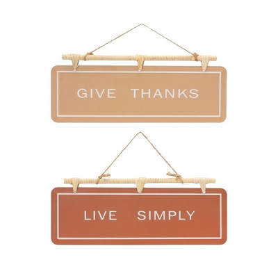 Melrose Hanging Fall Sentiment Sign (Set of 2)