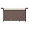 vidaXL Patio Bench with Cushion Brown 45.7 in.x18.1 in.x22.4 in. Poly Rattan - 3 of 4