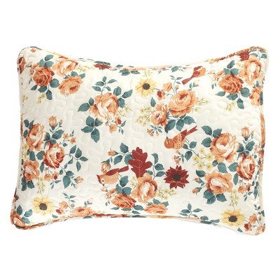 Lakeside Autumn Bouquet Floral Accent Pillow Sham - Standard Size Cover