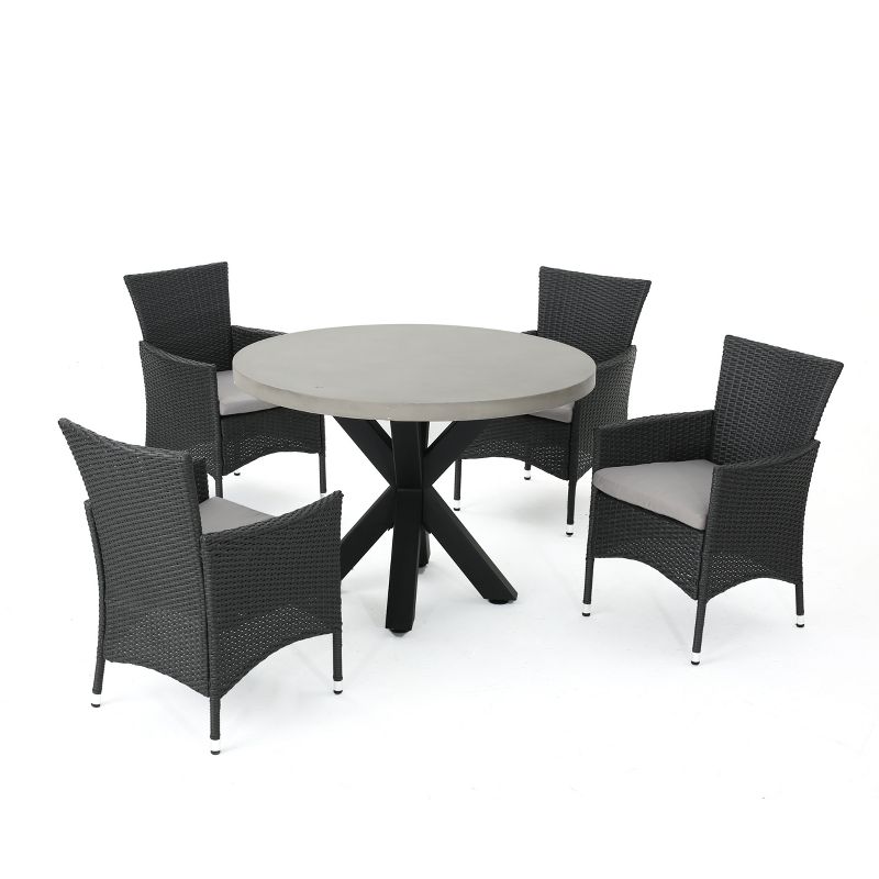 Sanibel 5pc Wicker Dining Set - Gray - Christopher Knight Home, 3 of 6
