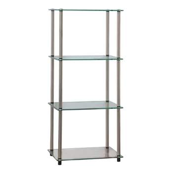 39" Designs2Go Classic Glass 4 Tier Tower Clear Glass - Breighton Home
