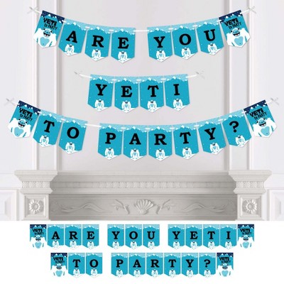 Big Dot of Happiness Yeti to Party - Abominable Snowman Party or Birthday Party Bunting Banner - Party Decorations - are You Yeti to Party