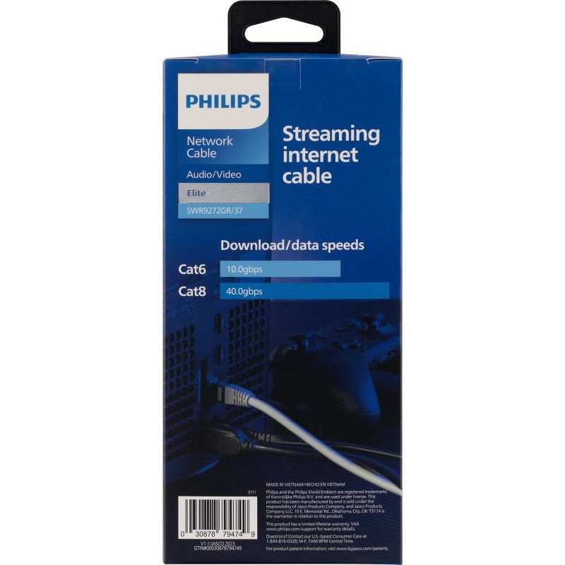 Philips 10&#39; Cat8 Ethernet Cable  - Gray, 4 of 11