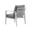 Silver Aluminum Lounge Chair with Sleek Rope Accents and Comfortable Cushions, Perfect for Modern Outdoor and Indoor Spaces - 4 of 4