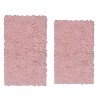 Bell Flower Collection Tufted Bath Rugs, Extra Soft and Absorbent, Non-Slip Bath Mats, Machine Washable Bath Mats, and Tub, 2 Piece Set(M+L), Pink - 2 of 4