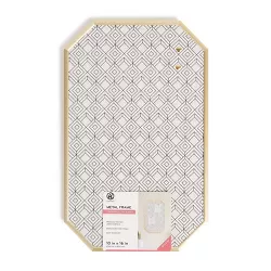 U Brands 10'"x16'" Gold Metal Frame Gem Shaped Linen Bulletin Board