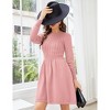 Womens Sweater Dress Long Sleeve Crewneck High Waist A-Line Cute Knitted Mini Sweater Dress - 2 of 4