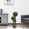 Tangkula 30” Artificial Topiary Three Ball Tree Decorative Trees Fake Greenery Plants Indoor&Outdoor - 3 of 4