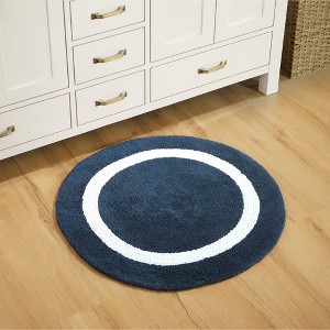 Hotel Bath Rug 100% Premium Cotton Tufted Two Tone Reversible Bathroom Rug, Soft & Water Absorbent, Machine Washable Bath Mat - 1 of 4