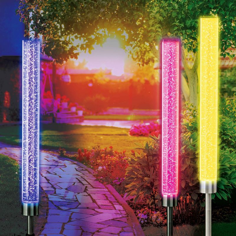 Bell + Howell Color Changing Solar Powered Glimmer Sticks for Gardens and Pathways, 3 of 5