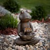 Sullivans 18.5" Stone-Finished LED Frog Fountain, Gray - 3 of 4