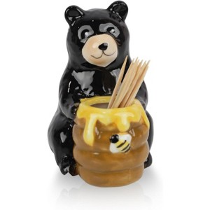 Whimsical Animal Toothpick Holders, 4-Piece Ceramic Set, Fun Kitchen Counter - 1 of 4