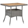 vidaXL 3 Piece Patio Dining Set Gray Poly Rattan and Acacia Wood - 2 of 4