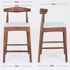 Mid-Century Modern Design Solid Wood 24" Counter Stools ,Upholstered Counter Stools with Wood Legs for Kitchen Island Dining Room Bar-Tanpinhause - 3 of 4