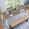 Lirago Rectangle Office Dining Table 78.7" Large Desktop Sturdy MDF Board Heavy Duty Iron Pipe Legs Industrial Style Gray - 3 of 4