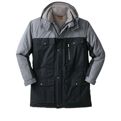 Boulder Creek by KingSize Fleece-Lined Parka With Detachable Hood And 6 Pockets