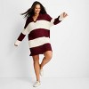 Women's Long Sleeve Oversized Rugby Mini Sweater Dress - Future Collective - 3 of 3