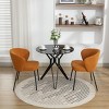 Set Of 2 Dining Chairs with Black Legs,Boucle Fabric Dining Chair with Wing Back, Leisure Armless Chair Upholstered Accent Kitchen Chairs-Cuddlewood - 3 of 4