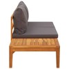vidaXL Patio Bench with Table Dark Gray Cushions Solid Acacia Wood - 3 of 4
