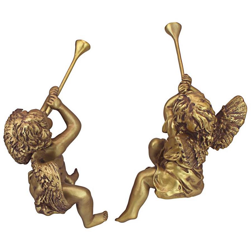 Design Toscano Trumpeting Angels of St. Peters Square: Set of Boy & Girl Angels, gold, 5 of 8