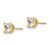 Black Bow Jewelry 5mm Princess Basket Set Cubic Zirconia Earrings in 14k Yellow Gold - 2 of 4