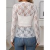 Coolmee Womens Mesh Tops Long Sleeve Crew Neck Sexy See Through Tee Shirts Party Club Night Lace Blouse - 4 of 4