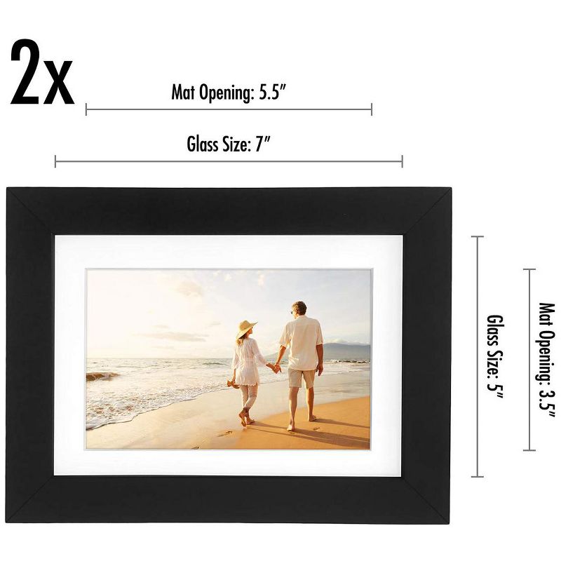 Americanflat Picture Frame with tempered shatter-resistant glass - Available in a variety of sizes and styles, 2 of 8