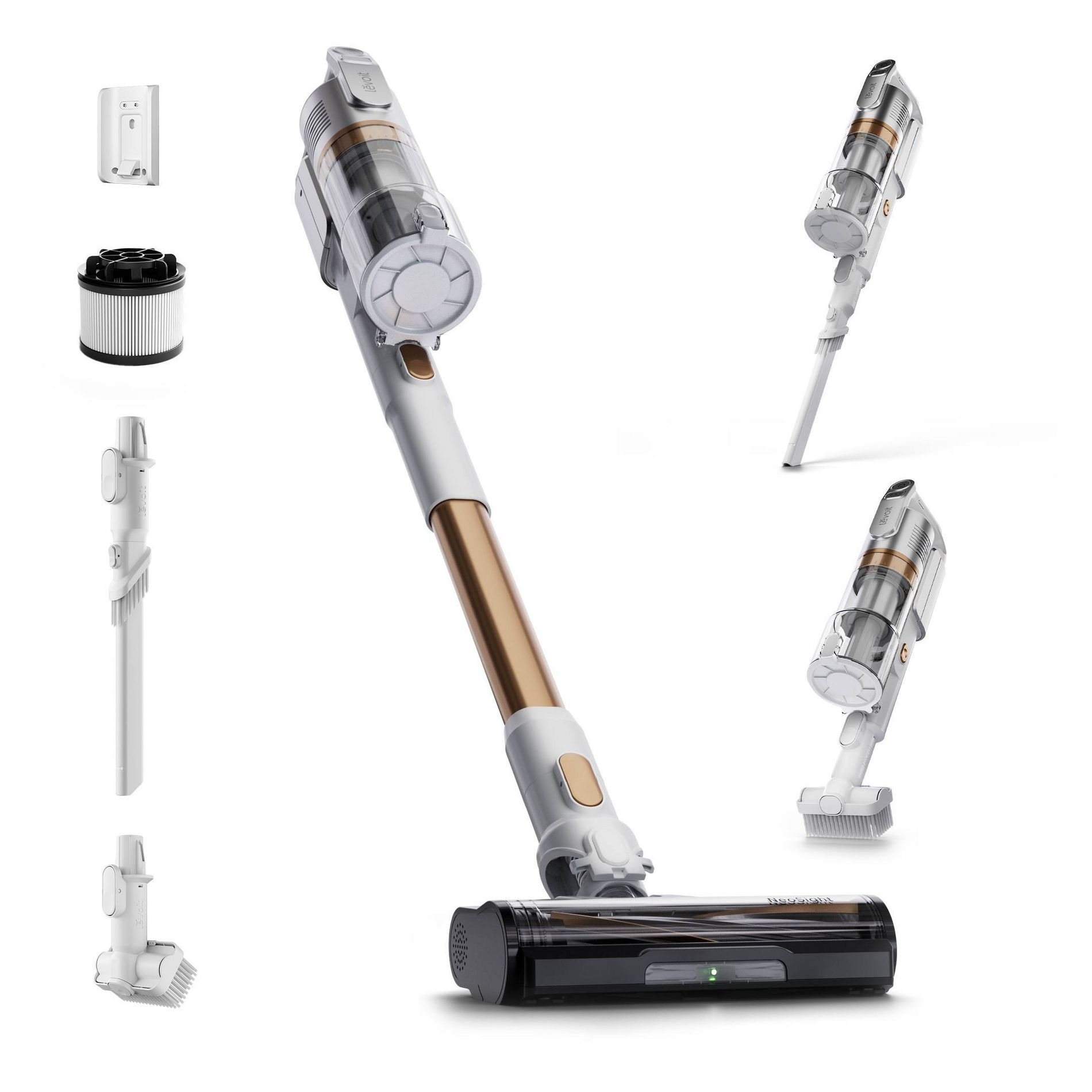 Levoit VortexIQ Cordless Stick Vacuum 10" Cleaning Path White