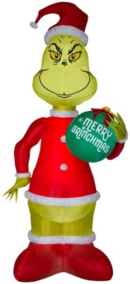 Grinch Christmas Airblown Inflatable w/Ornament Giant Dr. Seuss , 11 ft Tall, Multi