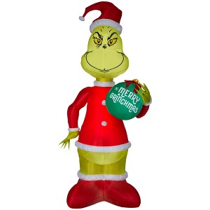 Grinch Christmas Airblown Inflatable w/Ornament Giant Dr. Seuss , 11 ft Tall, Multi - 1 of 4