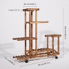 Artloge 6 Tier Natural Wooden Plant Stand Vertical Multiple Holder Corner Flower Pots Display Rack with Wheels for Living Room Garden Balcony Patio - 3 of 4