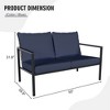 YARDSIGHT Modern Comfortable Loveseat - Galvanized Steel Frame & Woven Rattan Design, Stylish 2-Seater Sofa for Living Room, Patio, Balcony - 3 of 4