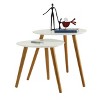 HomeStock Belmont Nesting End Tables, Mid Century Inspired Two Piece Set with Solid Wood Legs, Compact Versatile Tables for Living Room - 3 of 4