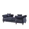 81-inch Chenille Face-to-Face Chaise Lounge with Two Pillows, Nailhead Trim, Button Tufted Design, and Rolled Arms for Lounge, Living Room, and Office - 3 of 4