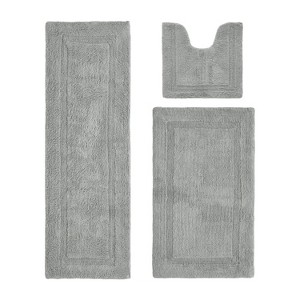 Lux Premium 100% Cotton  Ultra-Soft Tufted Solid Reversible 3 Piece Bath Rug Set, Water-Absorbent, Durable, Machine Washable Bathroom Rug - 1 of 4