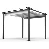 10X10 FT Outdoor Aluminum Pergola, Metal Patio Shelter, Upgraded Retractable Canopy, for Garden and Backyard, Grey - 2 of 4