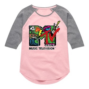 Girls' - MTV - Skater Shirt Tail Raglan Graphic T-shirt - 1 of 3