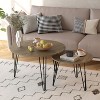 KWPZQEB 27.56'' Round Nesting Coffee Table Set of 2, Nesting End Table Set with Sturdy Metal Base for Living Room, Bedroom - 2 of 4