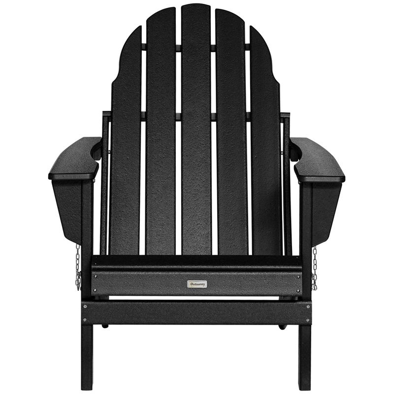 Outsunny Folding Adirondack Chair, Outdoor Fire Pit Seating HDPE Lounger Chair for Patio Deck and Lawn Furnitur, 5 of 12