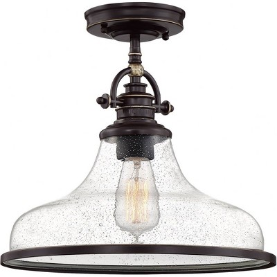 Palladian Bronze Seedy Glass 13.5" Pendant Light