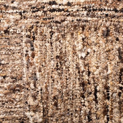Beige and Taupe Handmade Wool Area Rug, 3' x 5'
