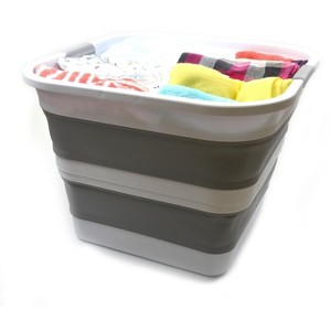 SAMMART 35L(9.2 gallon) Collapsible Plastic Laundry Basket-Square Tub/Basket - 1 of 4