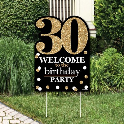 Big Dot of Happiness Adult 30th Birthday - Gold - Party Decorations - Birthday Party Welcome Yard Sign