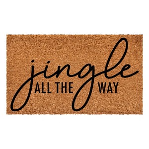 HomeRoots 24" X 36" Brown And Black Christmas Outdoor Coir Door Mat - 1 of 4