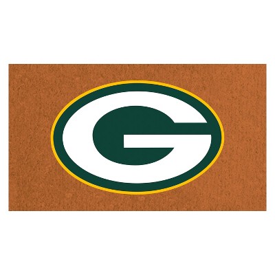 EvergreenNFLGreen Bay Packers Logo Natural Coir 28 x 16 Inches Indoor Outdoor Doormat